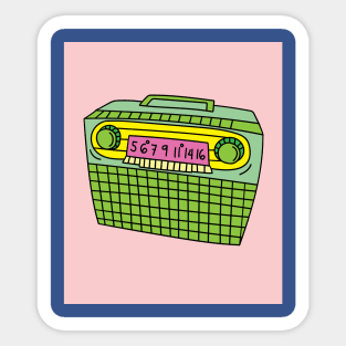 Old Colorful Stylish Retro Music Radios Sticker